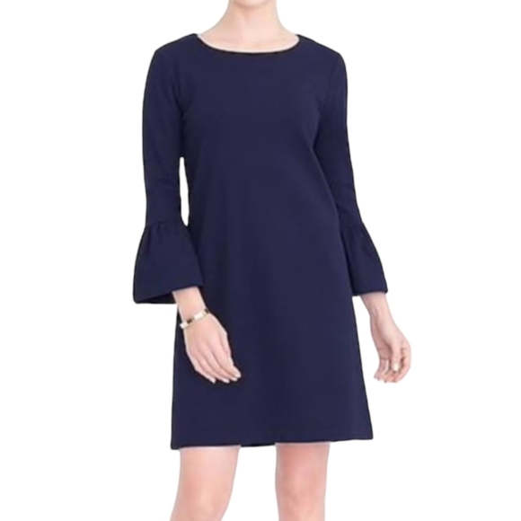 Massimo Dutti Navy Blue Wool Blend Knit Sweater Dress Bell Sleeves Size Small - Picture 9 of 9